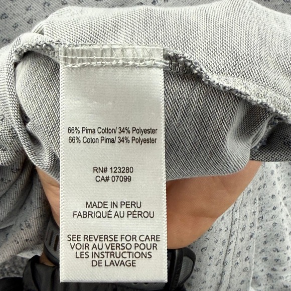 Travis Mathew Mens Golf Polo Shirt Small Dots Print Gray Short Sleeve Size L - Picture 7 of 9